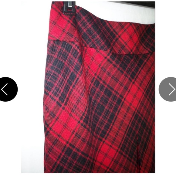 Talbots extra long red plaid skirt size 4 - Picture 2 of 5
